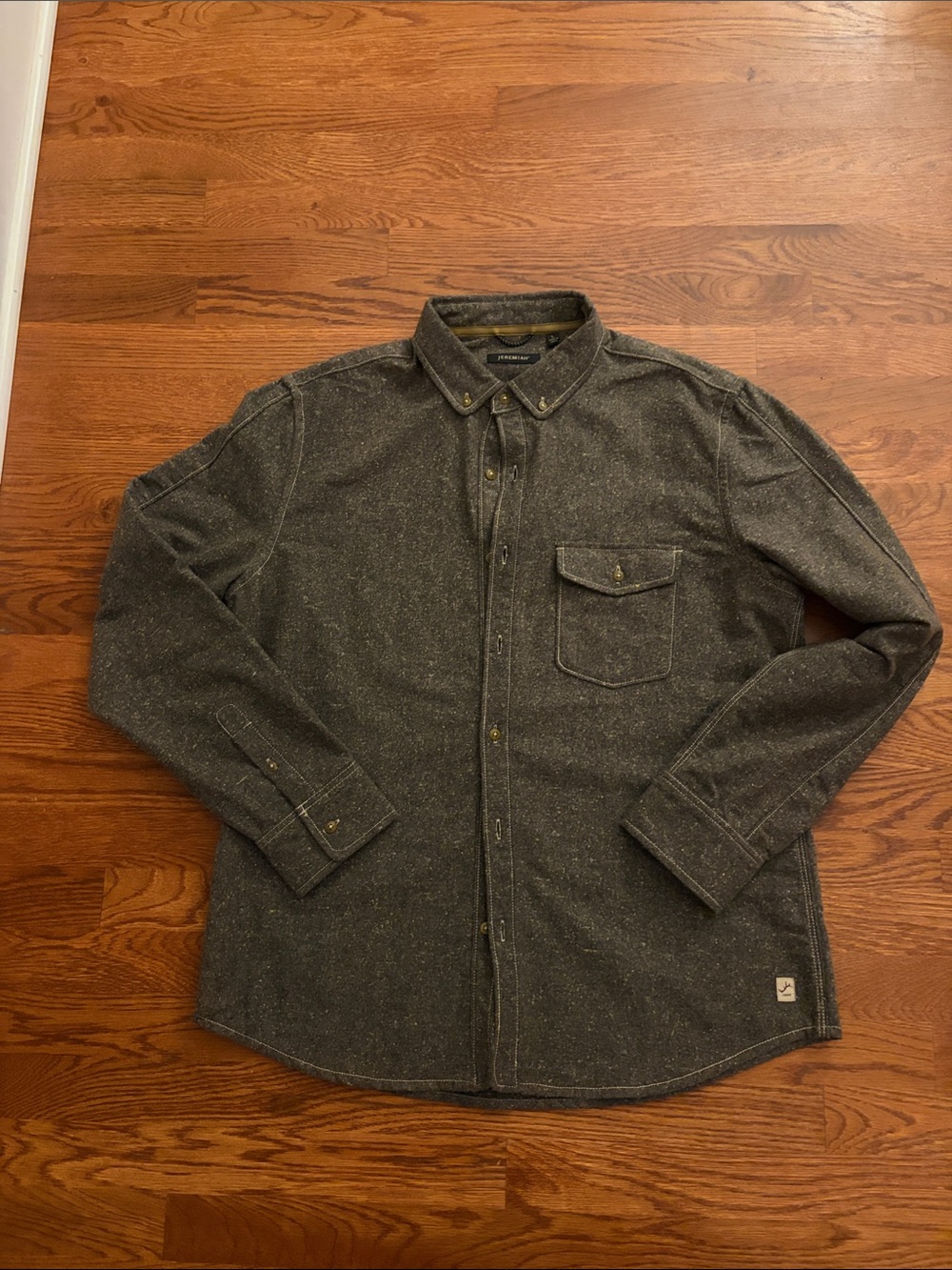 Jeremiah Men's Dark Olive Button-Down Casual Shirt